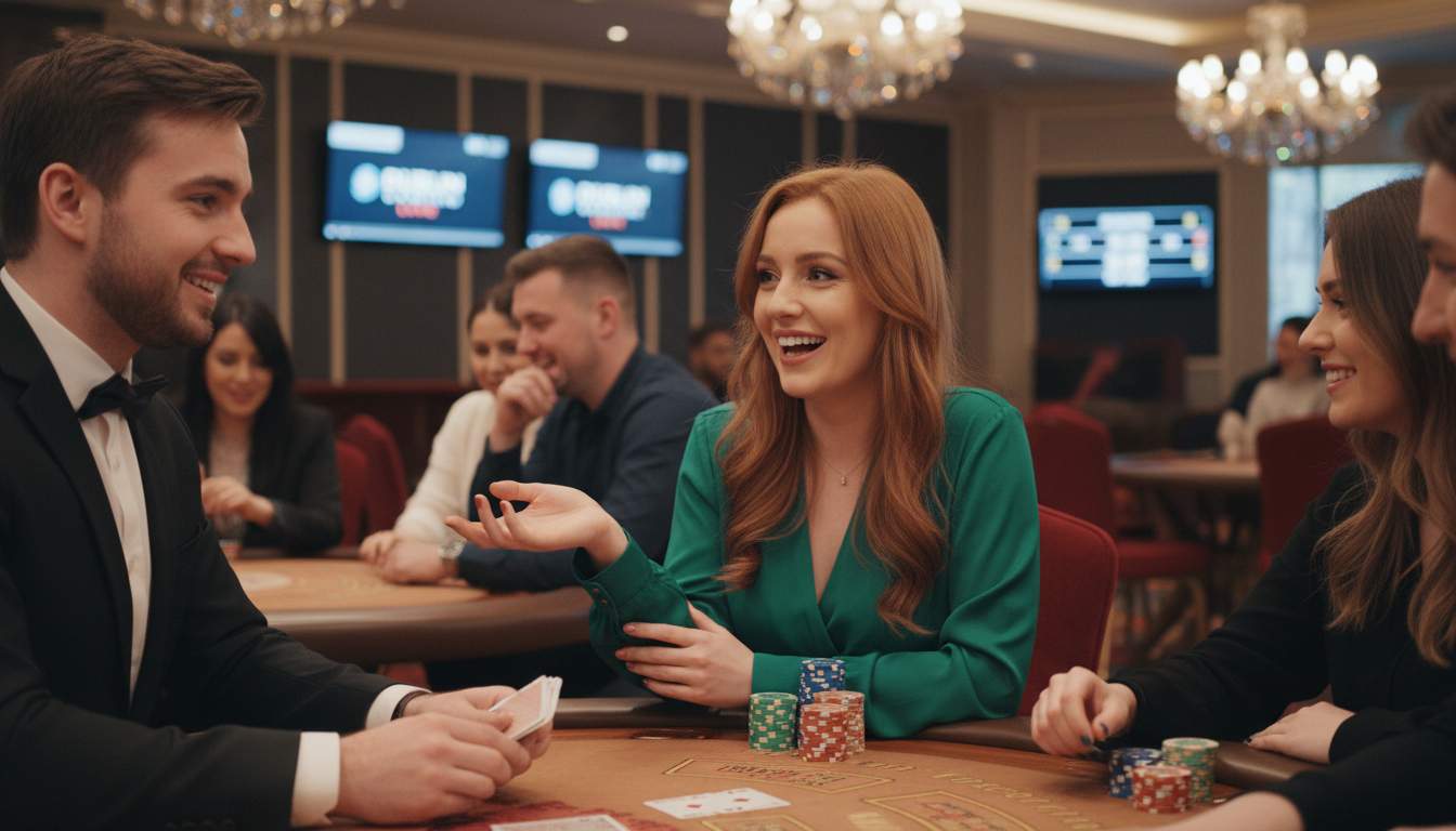 Live dealer at a casino table